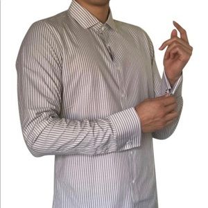 Gucci coloured rail stripe slim shirt size16.5